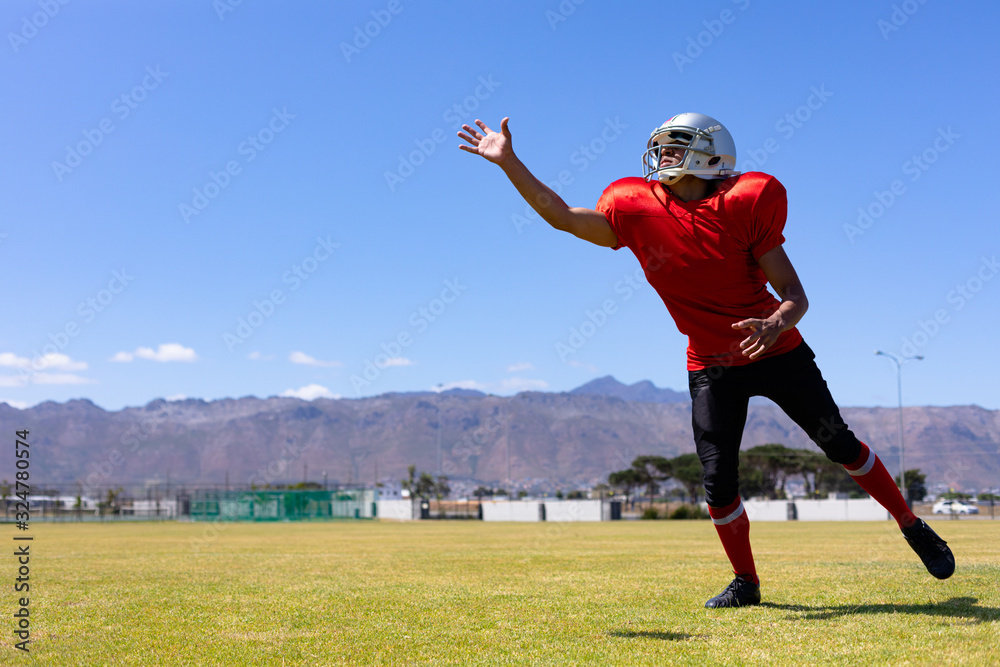Naklejka premium Football player playing football