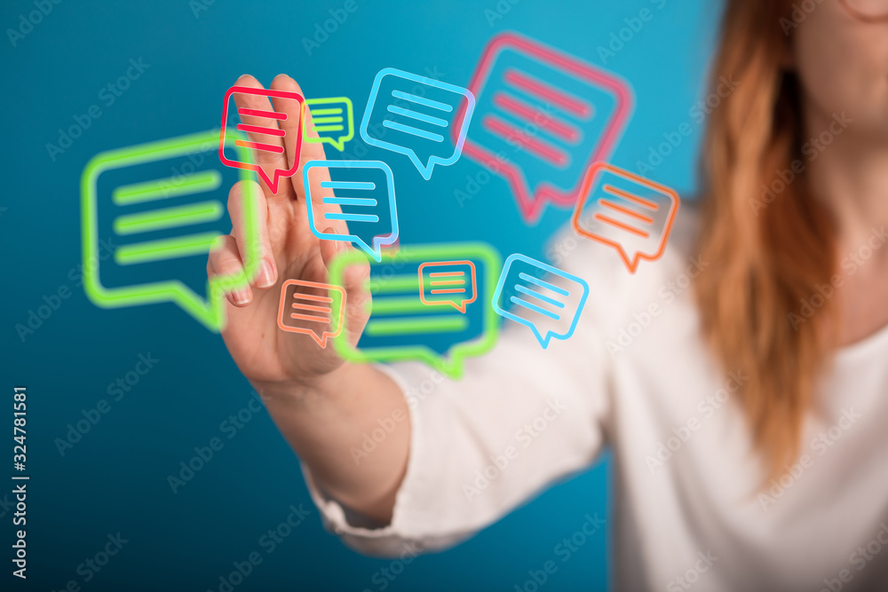 Empty speech bubble hands feedback communication.. Empty speech bubble hands feedback communication..