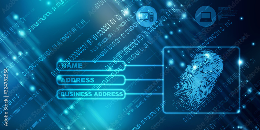 Obraz premium Fingerprint Scanning Technology Concept 2d Illustration