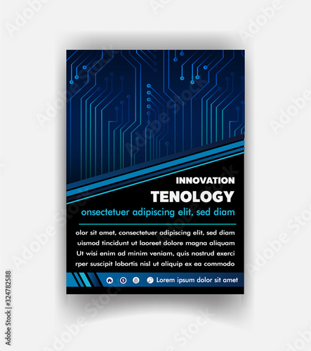 Brochure design template vector. Abstract cover book blue portfolio minimal presentation poster. concept in A4 layout. flyers