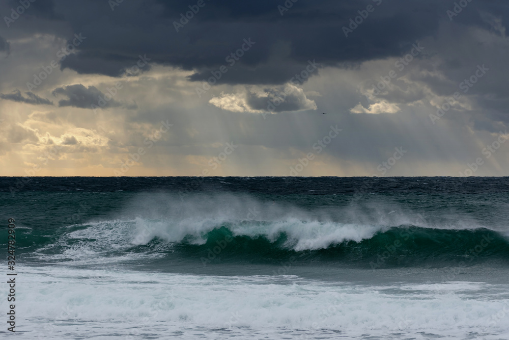 Storm on the Black sea, big waves