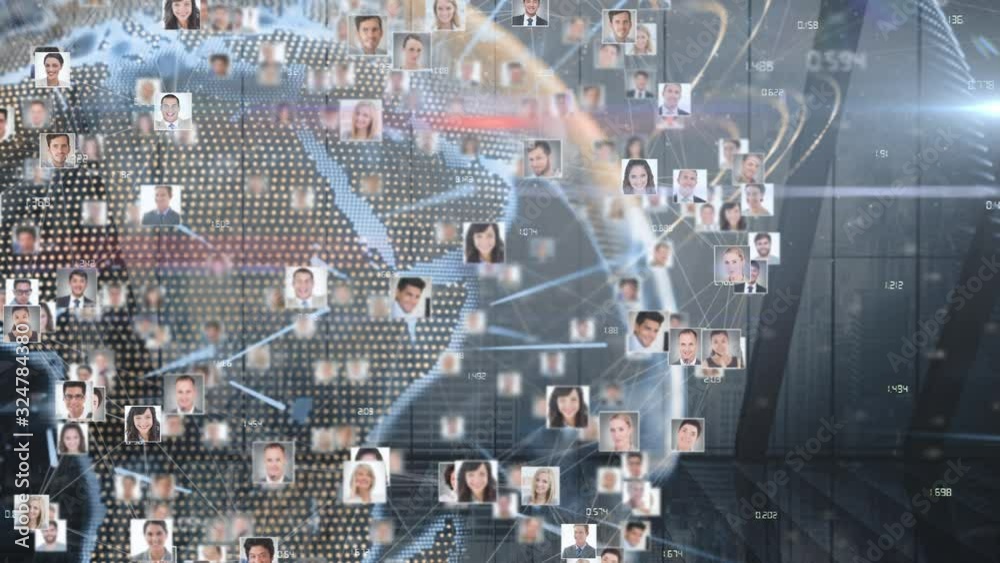 Animation of photos of people spinning around