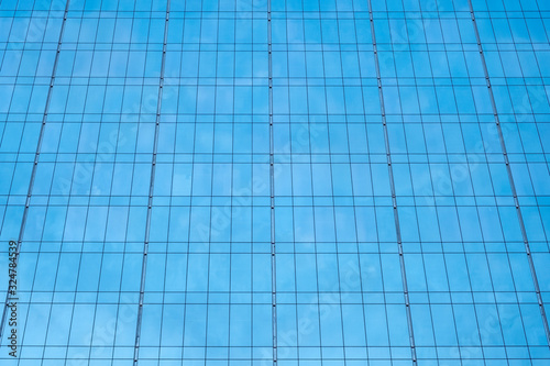 Blue glass of modern scyscraper.