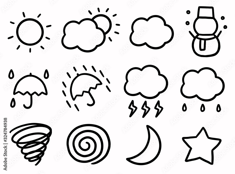 天気予報 イラスト セット Stock Illustration Adobe Stock