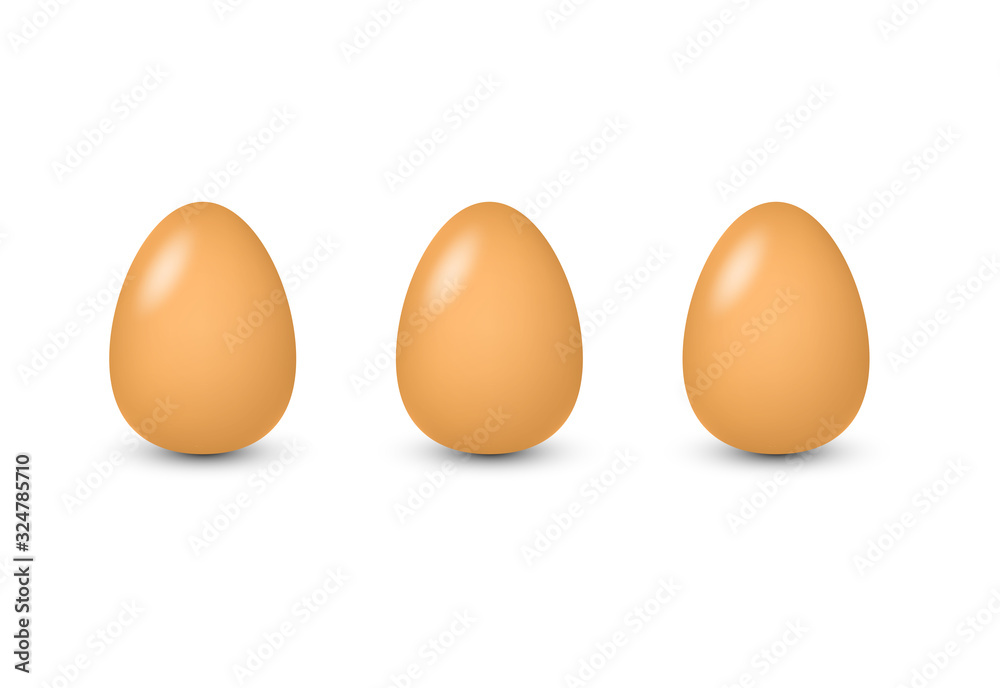 Brown realistic 3d eggs isolated vector illustration Brown realistic 3d eggs isolated vector illustration