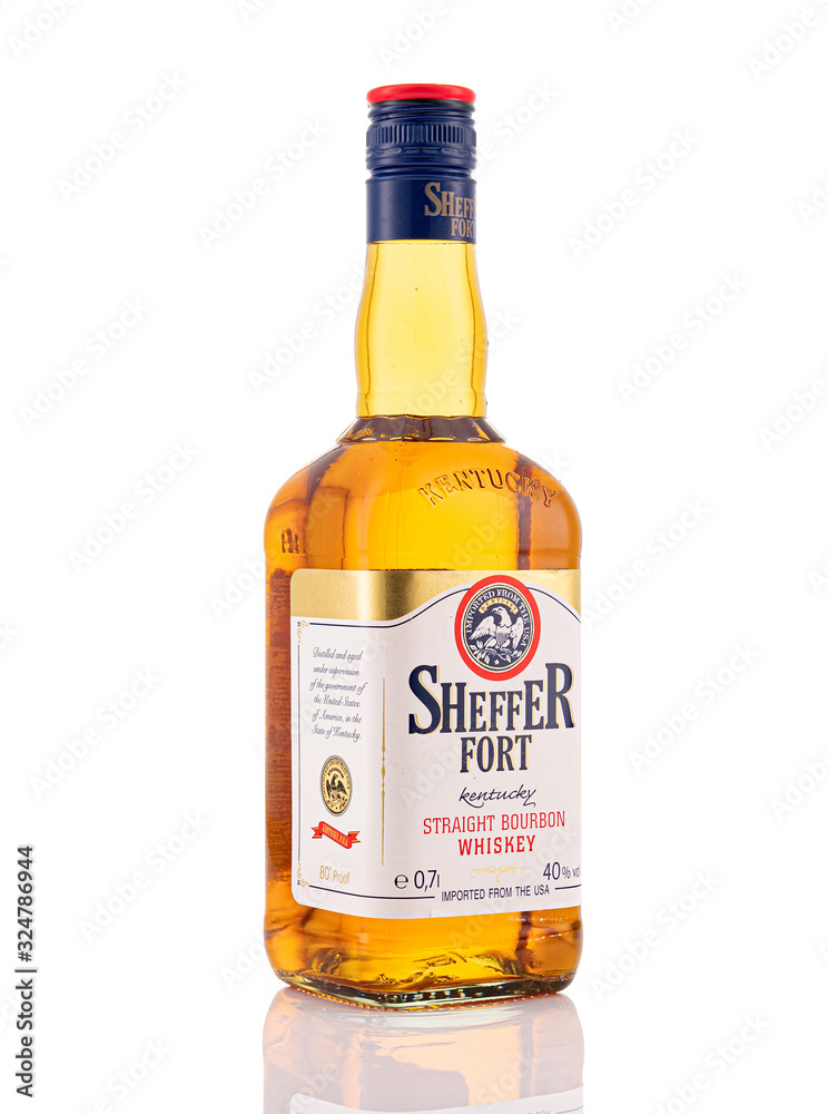 Berlin - JAN 15, 2020: Discount Sheffer Fort Scotch Whiskey from the  supermarket on store shelf in Berlin. Sheffer Fort Bourbon is an Discounter Scotch  Whiskey from the supermarket Stock-Foto | Adobe Stock