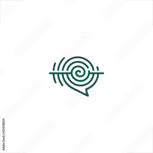 Brain neuron logo finger print pattern
