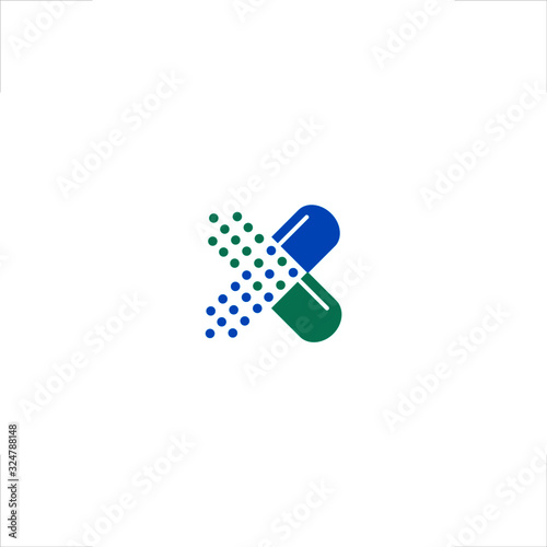 Capsule logo medicine pill with arrow
