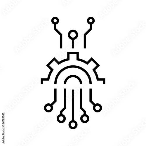 Abstract circuit line icon, concept sign, outline vector illustration, linear symbol.