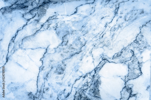 Blue marble patterned texture background for interior design