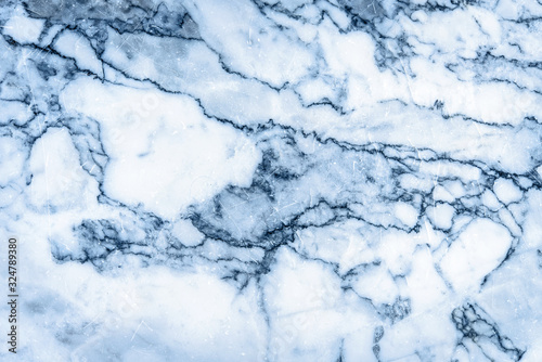Blue marble patterned texture background for interior design