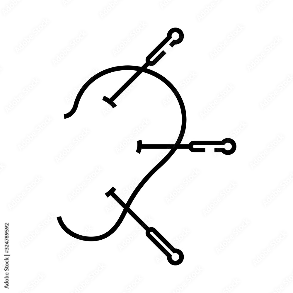 Acupuncture line icon, concept sign, outline vector illustration, linear symbol.