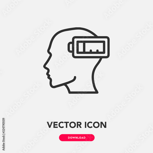 Exhausted icon vector sign symbol