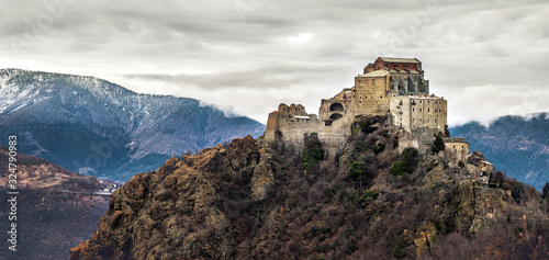 Obraz na plátně italy web banner horizontal background Piedmont region Turin province Sacra di S