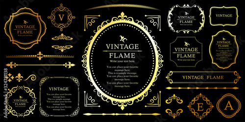 ウエディングフレームデザイン　ビンテージ　アンティーク　レトロ　ロイヤル　プレミアム　フレームセット