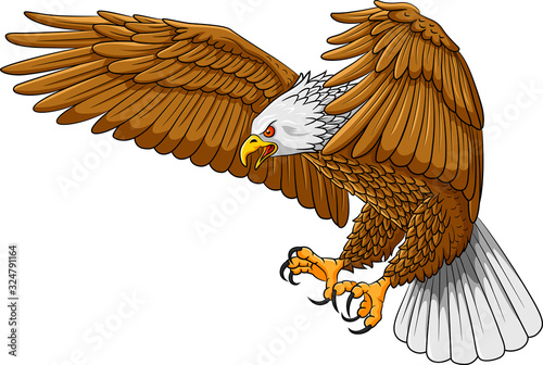 Flying eagle mascot logo cartoon