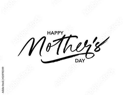 Happy mother day ink pen vector lettering. Parent congratulations handwritten calligraphy.