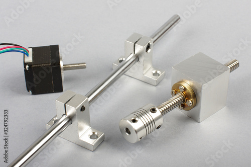 Fotografija Mechanical linear actuator for 3D printers close up