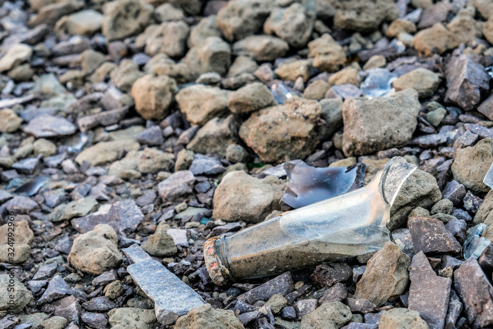 Environment pollution problem concept. Nature care. Littering garbage. Ecology concept. Environment pollution, waste problem, rubbish, trash. Environment pollution problem concept. Nature care. Littering garbage. Ecology concept. Environment pollution, waste problem, rubbish, trash.
