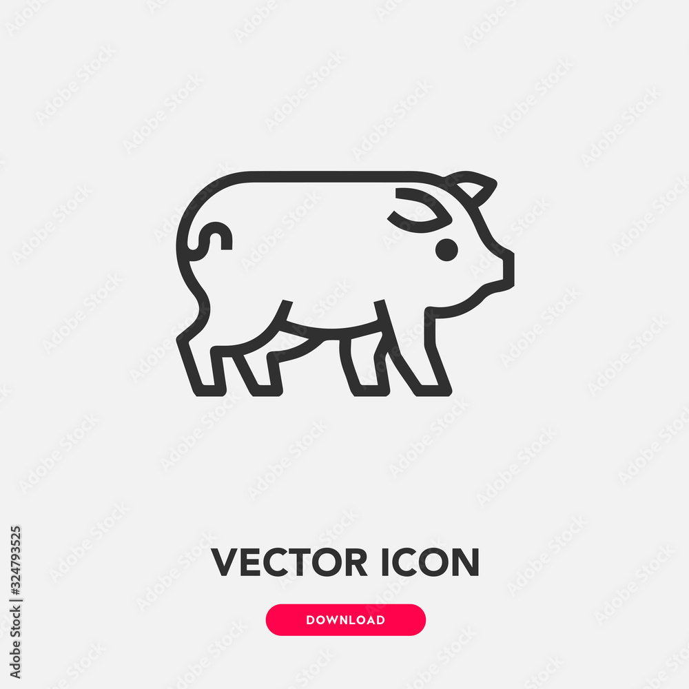 pig icon vector sign symbol pig icon vector sign symbol