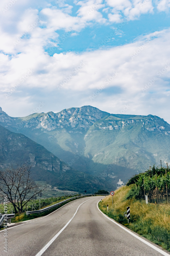 Fototapeta premium Road in a mountainous area. Beautiful road in the mountains
