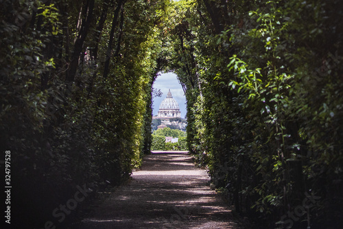 Aventine Keyhole view of Saint Peter's Basilica photo