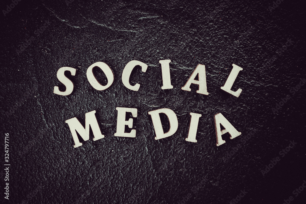 Social media text written on black background Social media text written on black background