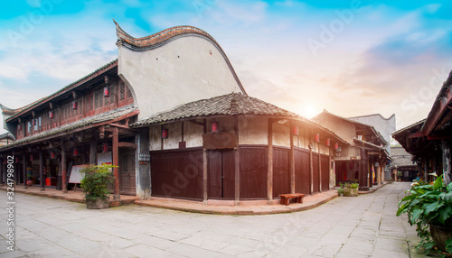Architectural street of Huanglongxi ancient town, Chengdu..