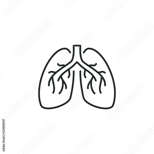 lungs icon template color editable. lungs symbol vector sign isolated on white background illustration for graphic and web design.