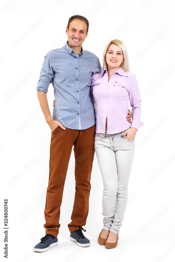 portrait of young couple isolated on white portrait of young couple isolated on white