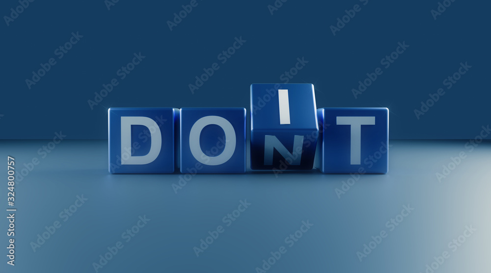 Do it on shiny blocks, 3d rendering Do it on shiny blocks, 3d rendering