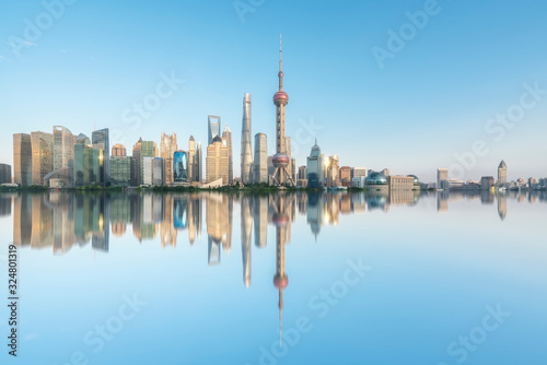 Panoramic view of the skyline of urban architectural landscape in Lujiazui  Shanghai..
