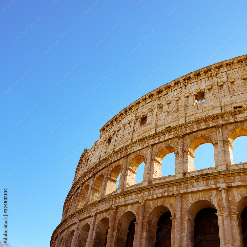 The Coliseum or Flavian Amphitheatre (Amphitheatrum Flavium or Colosseo), Rome, Italy