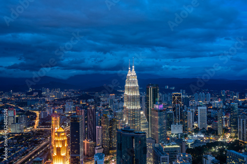 panoramic city skyline in kuala lumpur