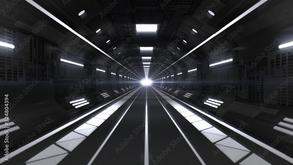 Flying through Futuristic Spaceship Tunnel Corridor Sci-Fi Concept - Abstract Background Texture Flying through Futuristic Spaceship Tunnel Corridor Sci-Fi Concept - Abstract Background Texture
