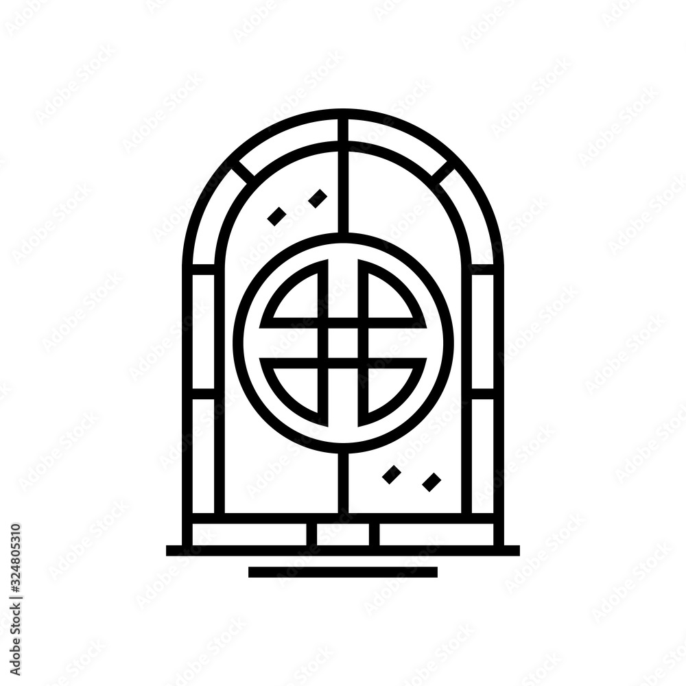 Ancient portal line icon, concept sign, outline vector illustration, linear symbol. Ancient portal line icon, concept sign, outline vector illustration, linear symbol.