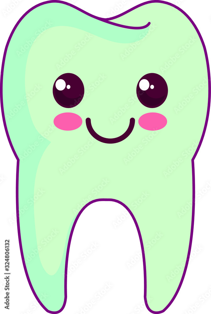 Cute happy smiling tooth on a white background. Cute happy smiling tooth on a white background.