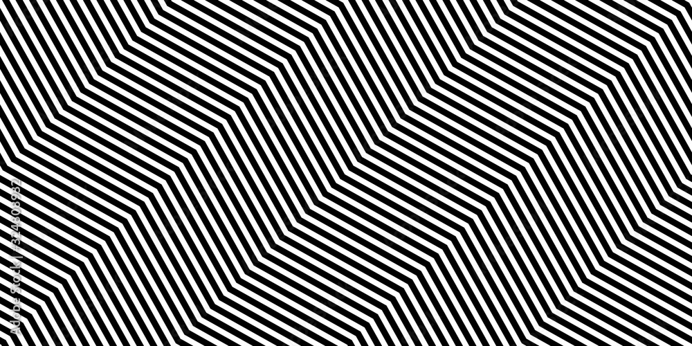 Seamless cool minimalistic pattern. Vector texture of diagonal zigzag lines.