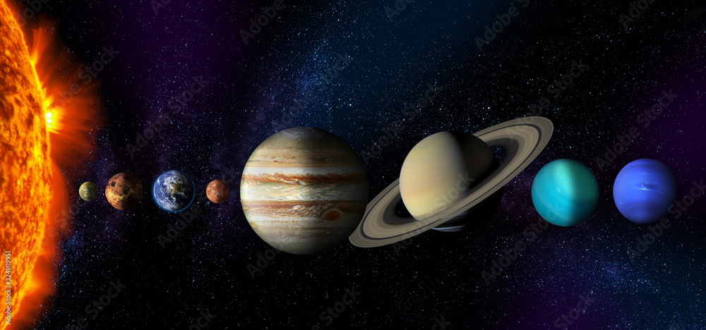 Sun and the planets of the Solar system Stock Illustration Adobe Stock