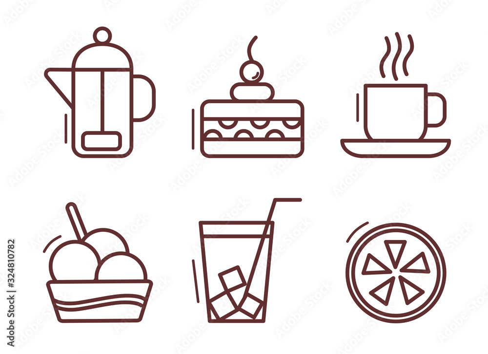 Set of bar icon vector illustration isolated on white