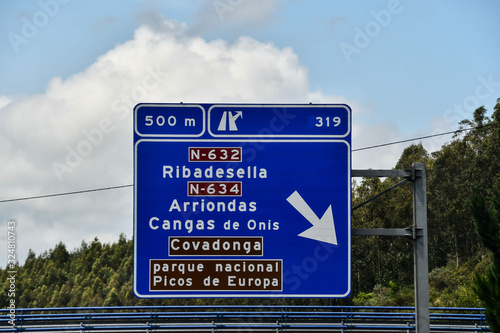 sign, photo as a background , san antolin de bedon principado de asturias, spain europe photo