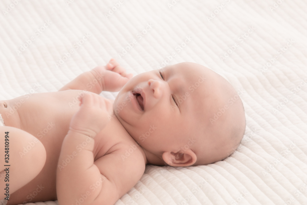 Newborn baby crying sick fever, get flu check up at clinic, Asian child infant 0-1month fussy screaming unhappy angry, hungry in bed at home, nursery young boy rough hard textile uncomfortable blanket Newborn baby crying sick fever, get flu check up at clinic, Asian child infant 0-1month fussy screaming unhappy angry, hungry in bed at home, nursery young boy rough hard textile uncomfortable blanket