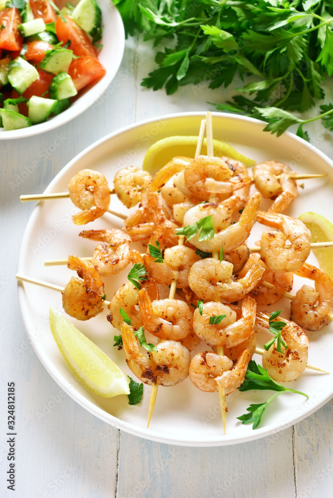 Grilled shrimp skewers
