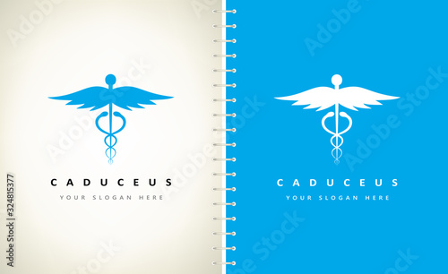 caduceus medical logo vector design