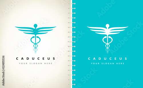 caduceus medical logo vector design