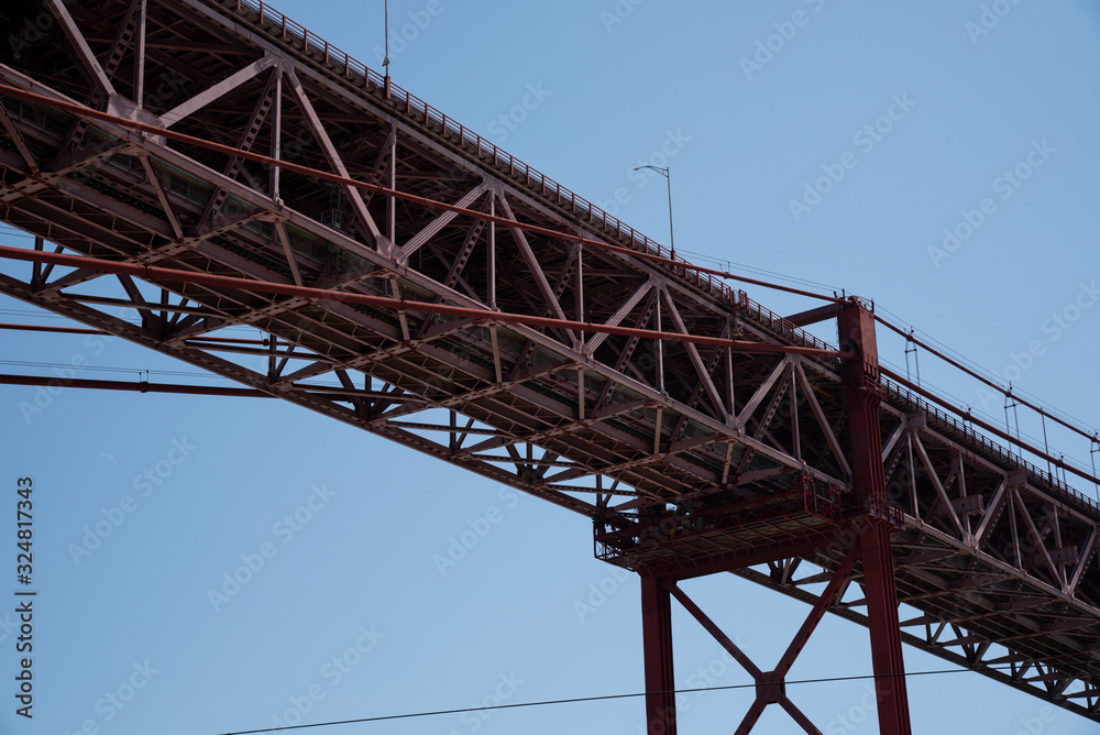 construction of the 25 april bridge in lisbon construction of the 25 april bridge in lisbon
