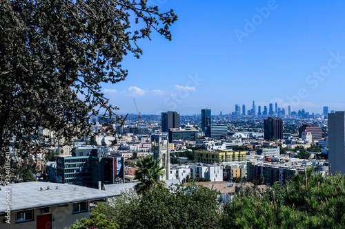Panoramic view to the city from Hollywood hill, California, USA