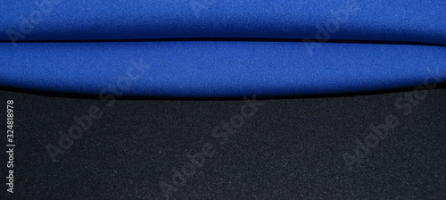 blue and black neoprene fabrics 