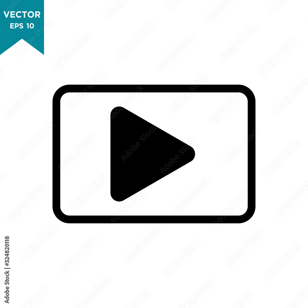 play vector icon in trendy flat design play vector icon in trendy flat design