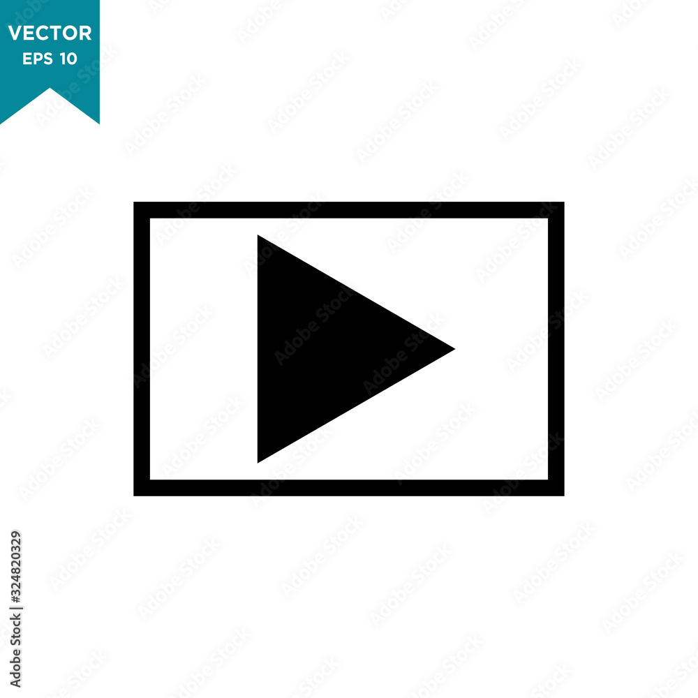 play vector icon in trendy flat design play vector icon in trendy flat design